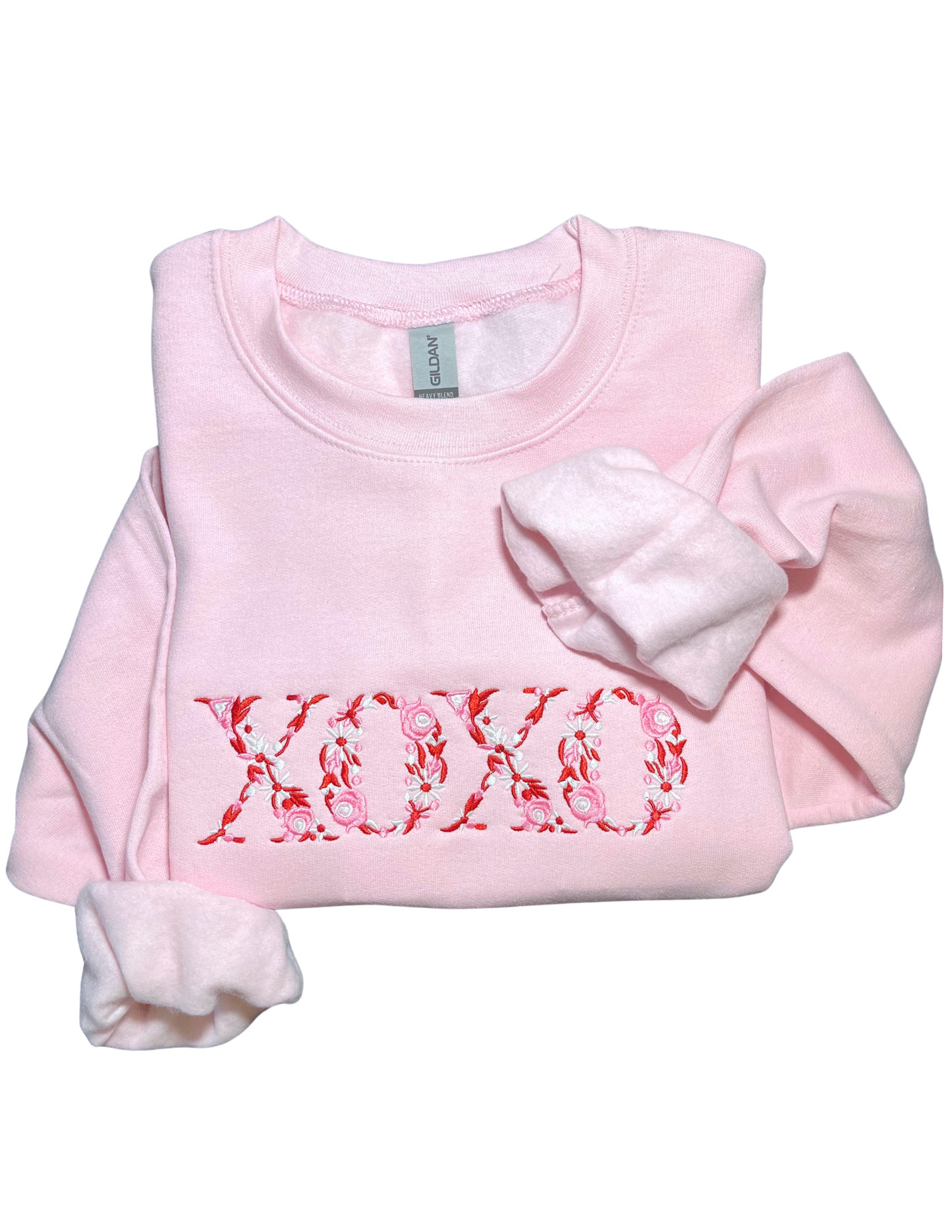 XOXO Bloom Embroidery Pink Sweater