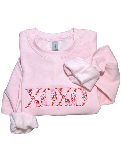 XOXO Bloom Embroidery Pink Sweater