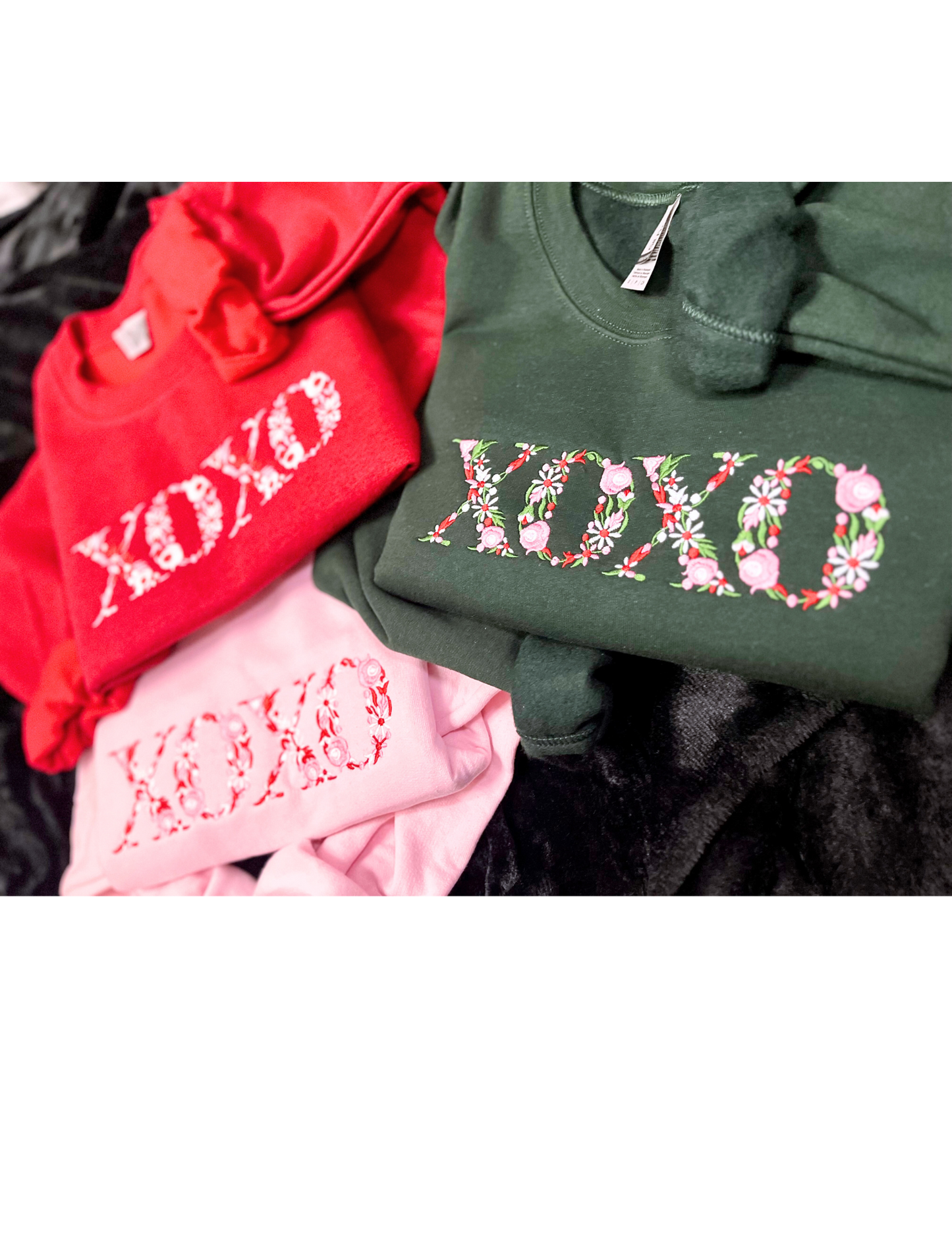 XOXO Bloom Embroidery Pink Sweater