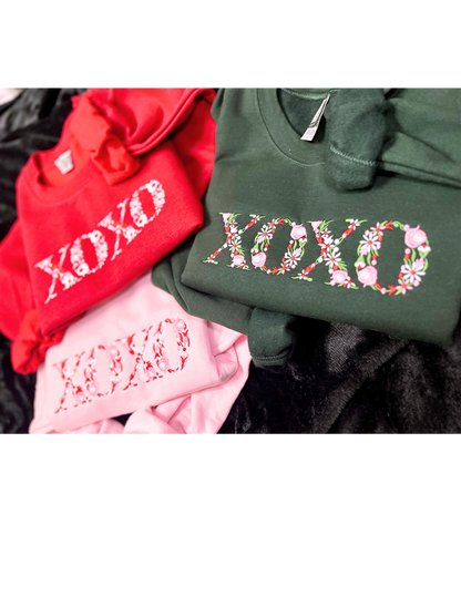 XOXO Bloom Embroidery Pink Sweater