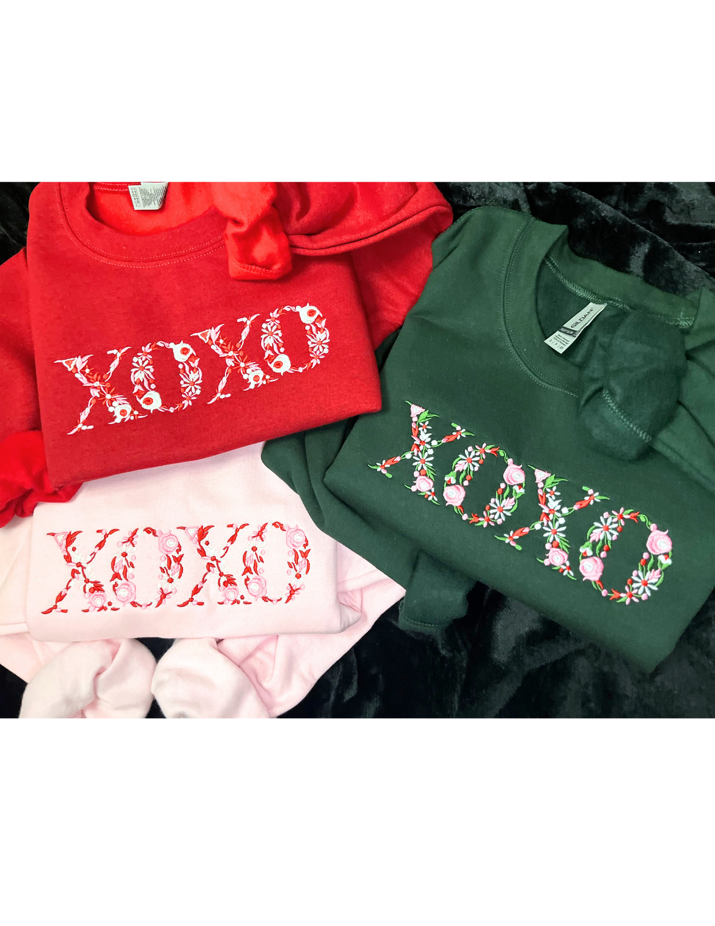 XOXO Bloom Embroidery Pink Sweater