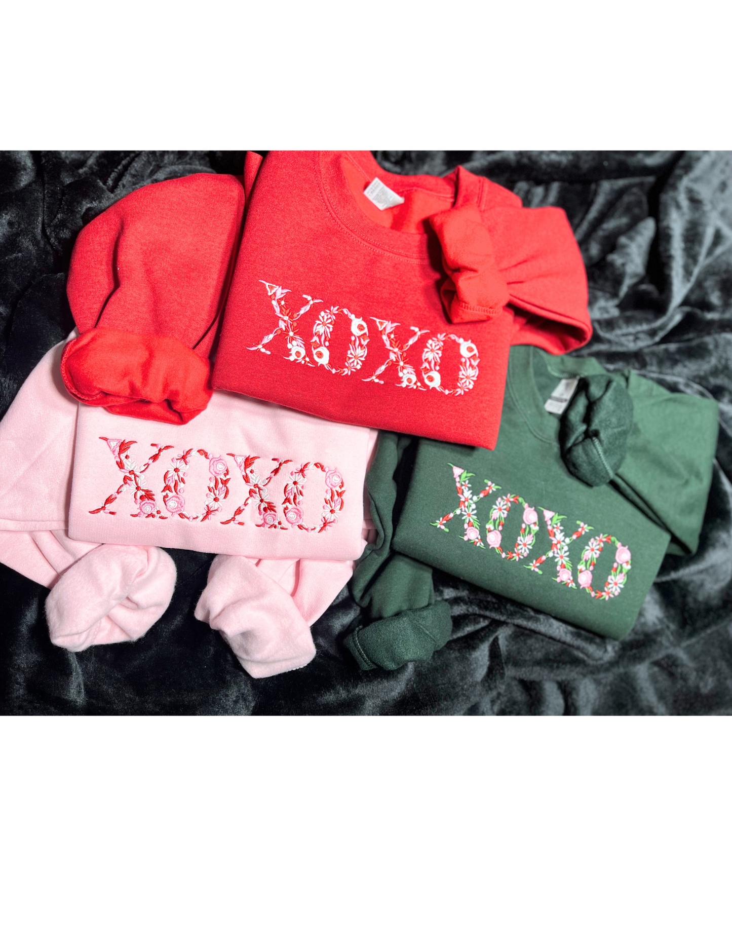 XOXO Bloom Embroidery Pink Sweater