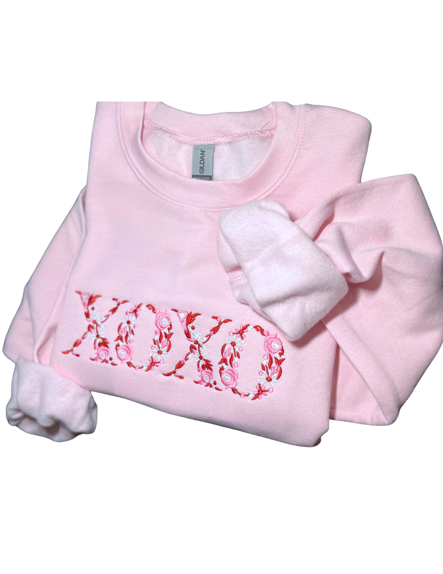 XOXO Bloom Embroidery Pink Sweater