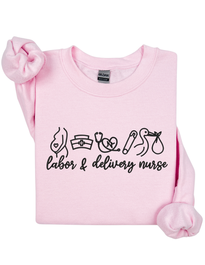 Delivering Love Nurse Embroidery Sweater