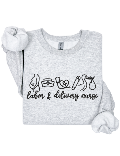 Delivering Love Nurse Embroidery Sweater