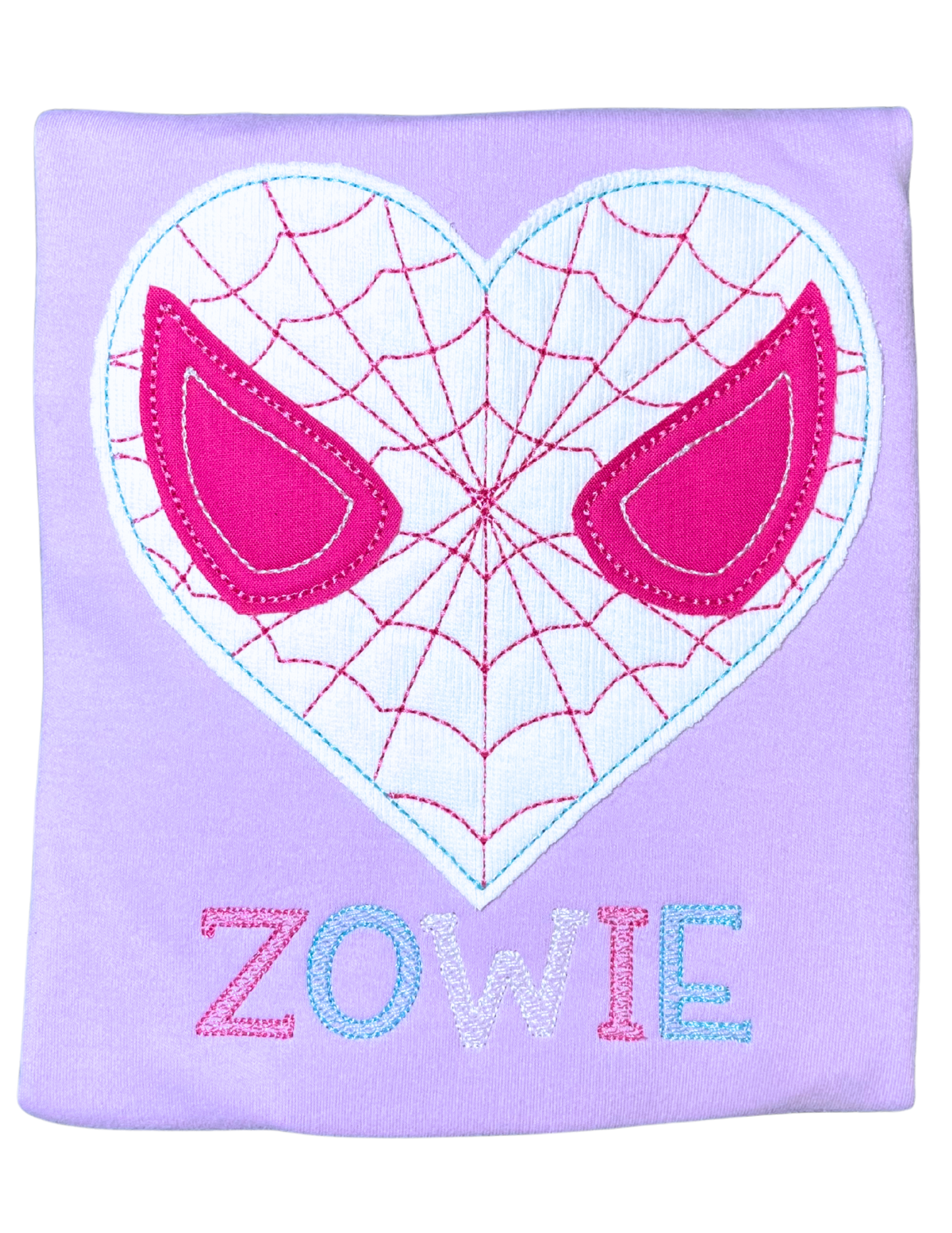 Spider-Man Girls Heart Embroidered Personalized Shirt