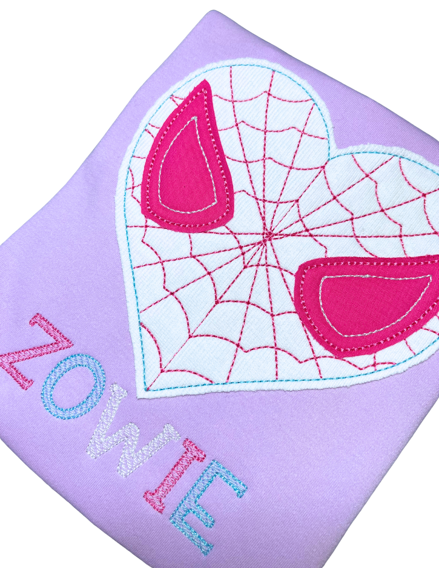 Spider-Man Girls Heart Embroidered Personalized Shirt