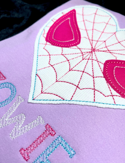 Spider-Man Girls Heart Embroidered Personalized Shirt