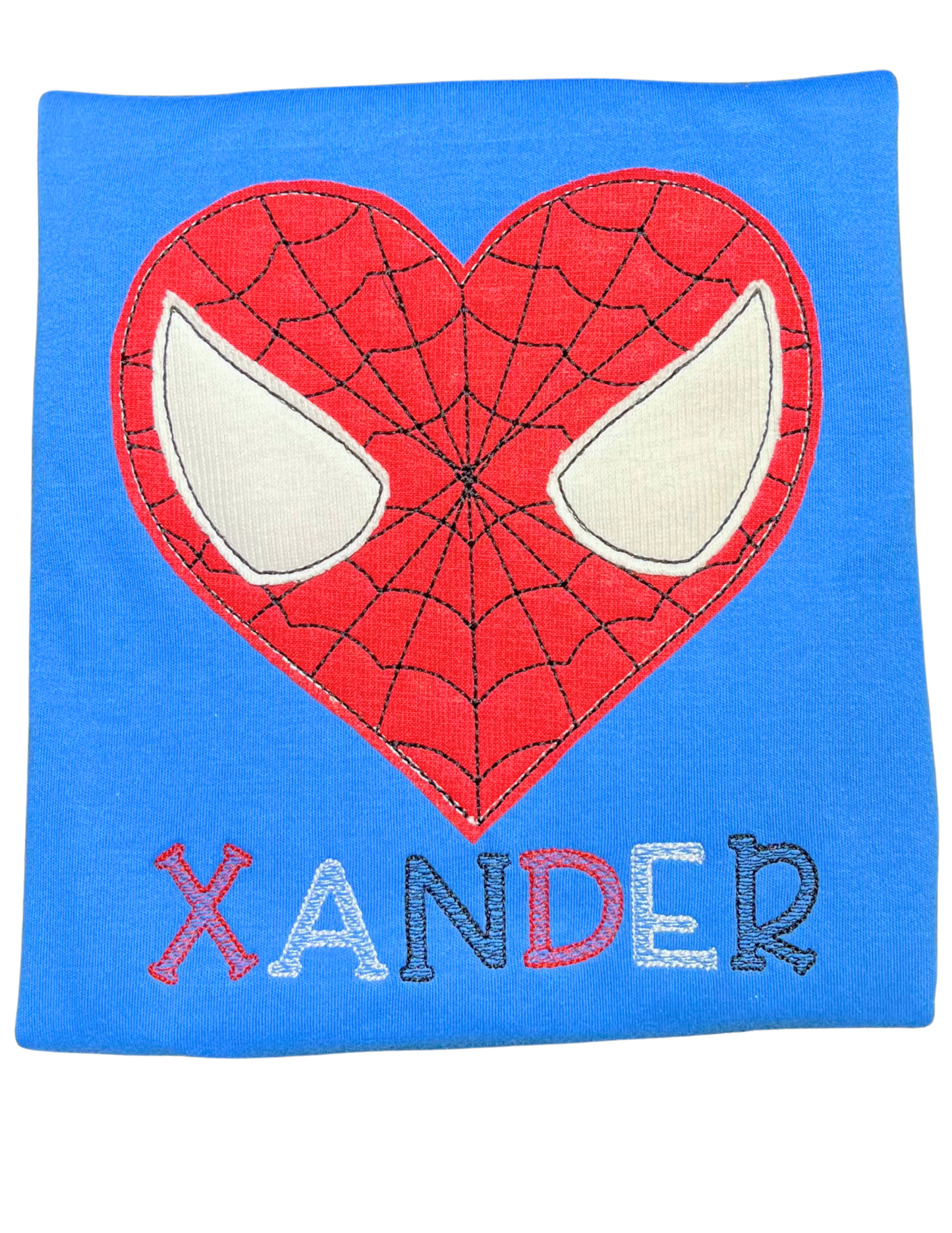 Spider-Man Boys Heart Embroidered Personalized Shirt
