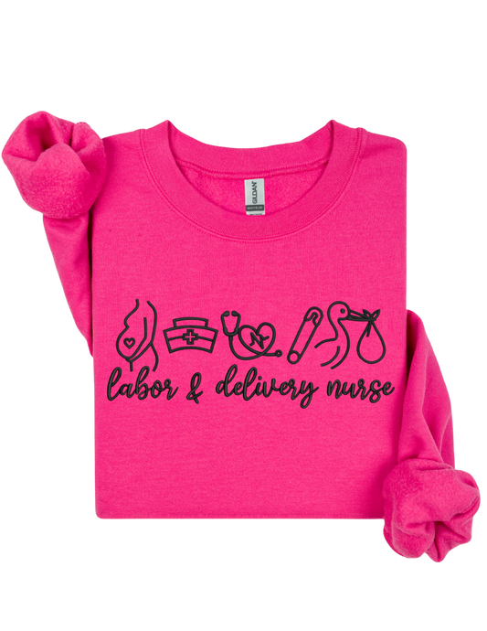 Delivering Love Nurse Embroidery Sweater