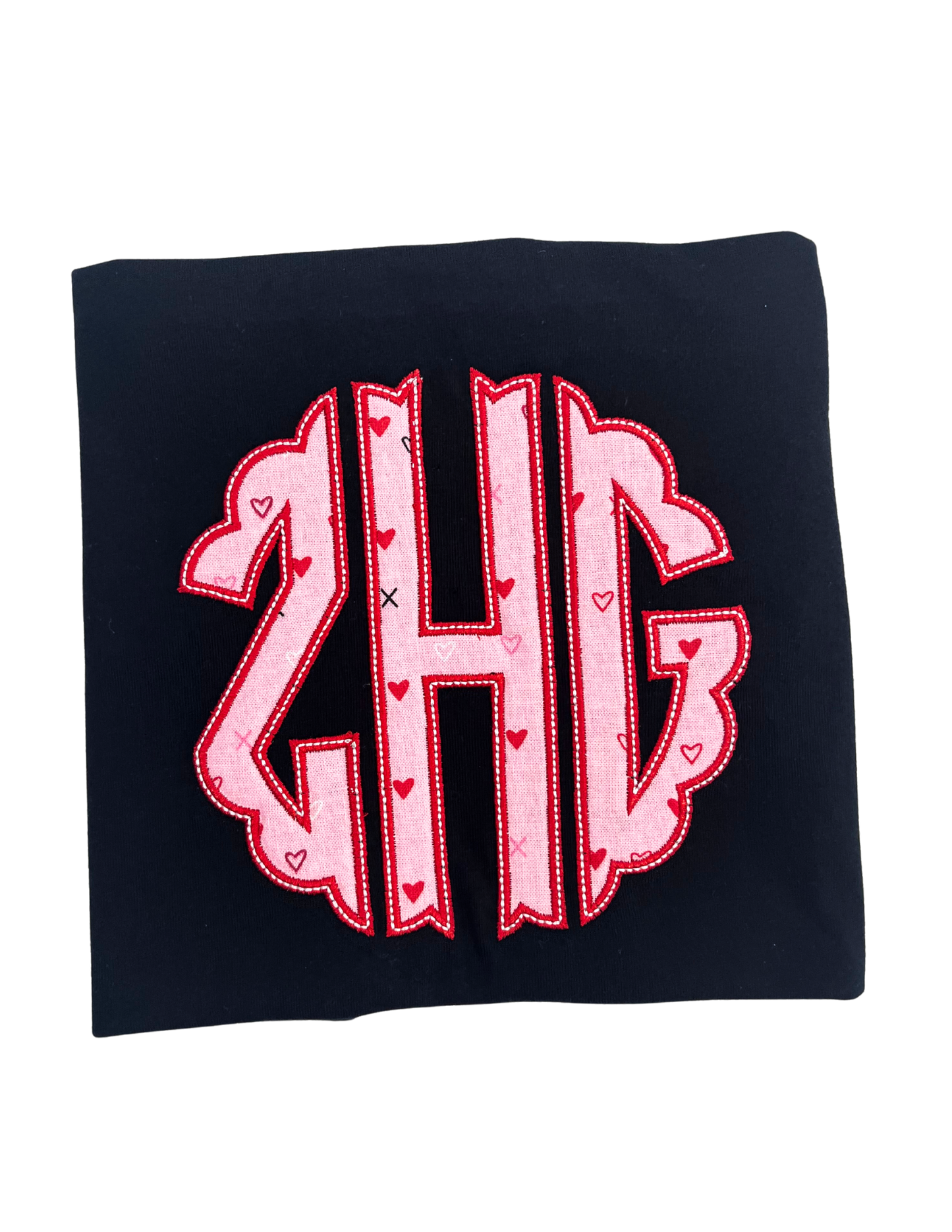 Valentine's Monogram Appliqué Personalized Youth Shirt