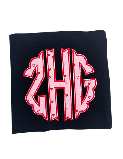 Valentine's Monogram Appliqué Personalized Youth Shirt