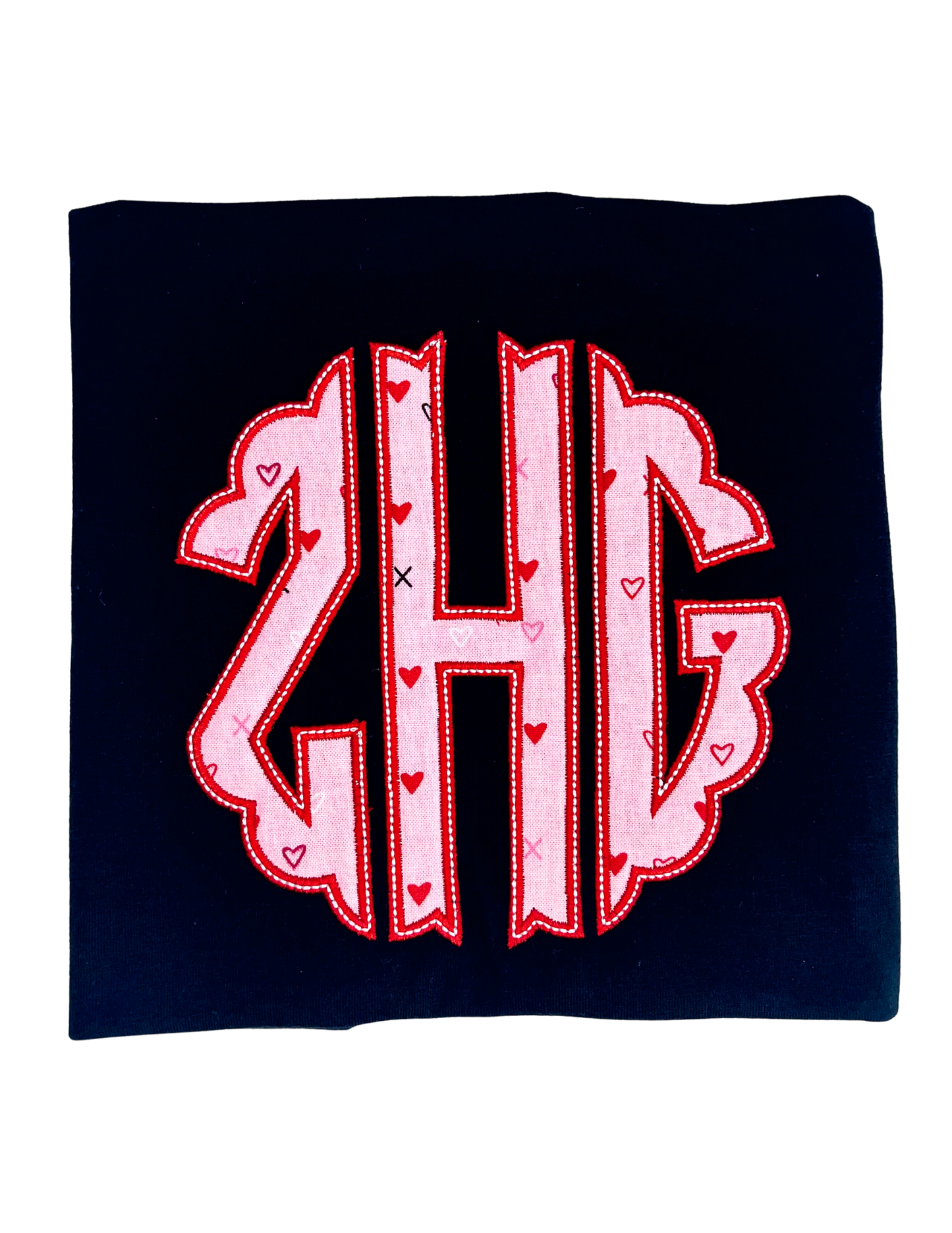 Valentine's Monogram Appliqué Personalized Youth Shirt