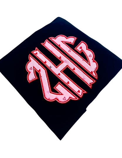 Valentine's Monogram Appliqué Personalized Youth Shirt